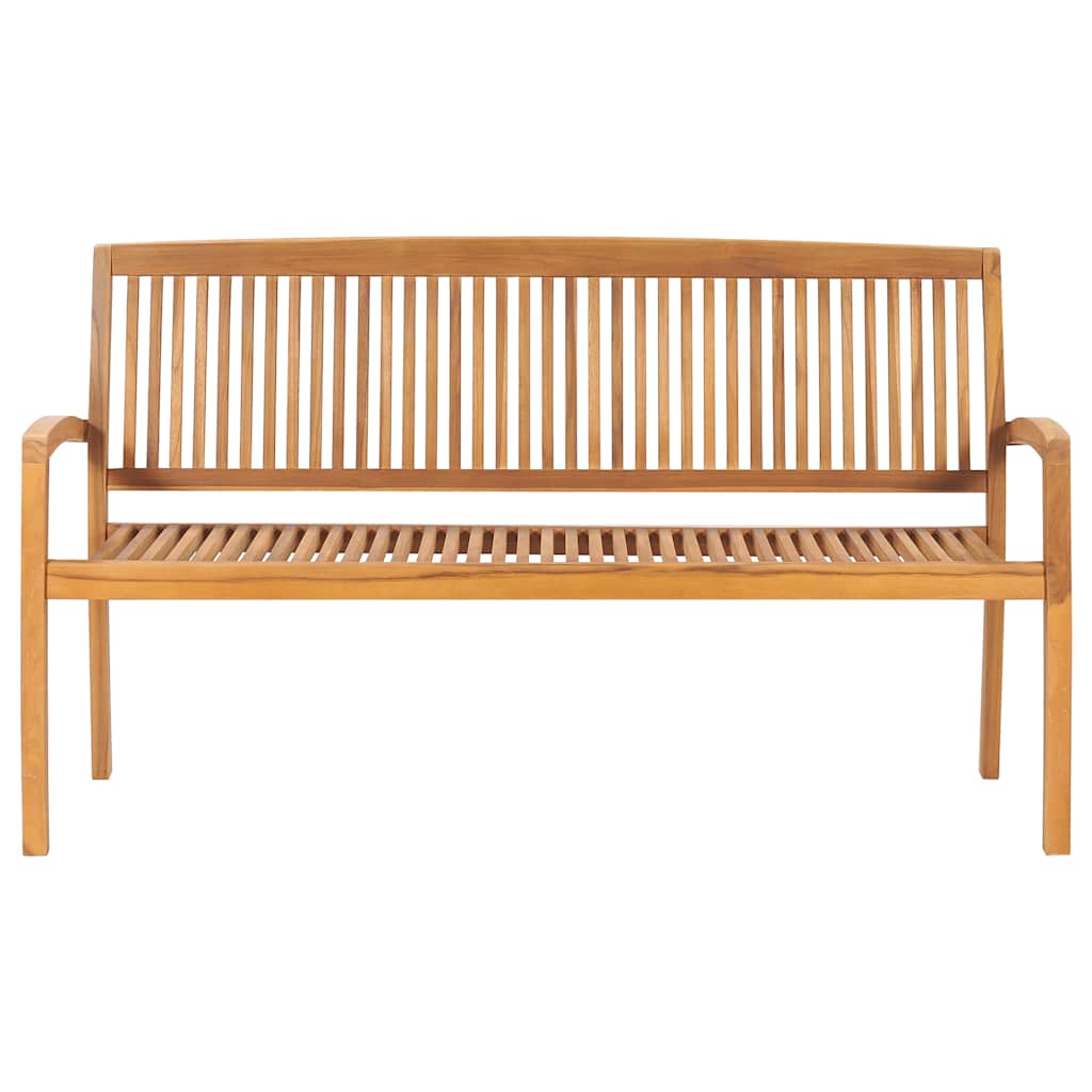 Tuinbank stapelbaar met kussen 159 cm massief teakhout is nu te koop bij PeponiXL, paradijselijk wonen!