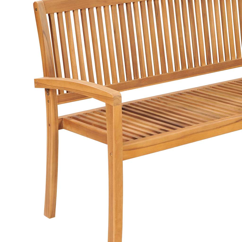 Tuinbank stapelbaar met kussen 159 cm massief teakhout is nu te koop bij PeponiXL, paradijselijk wonen!