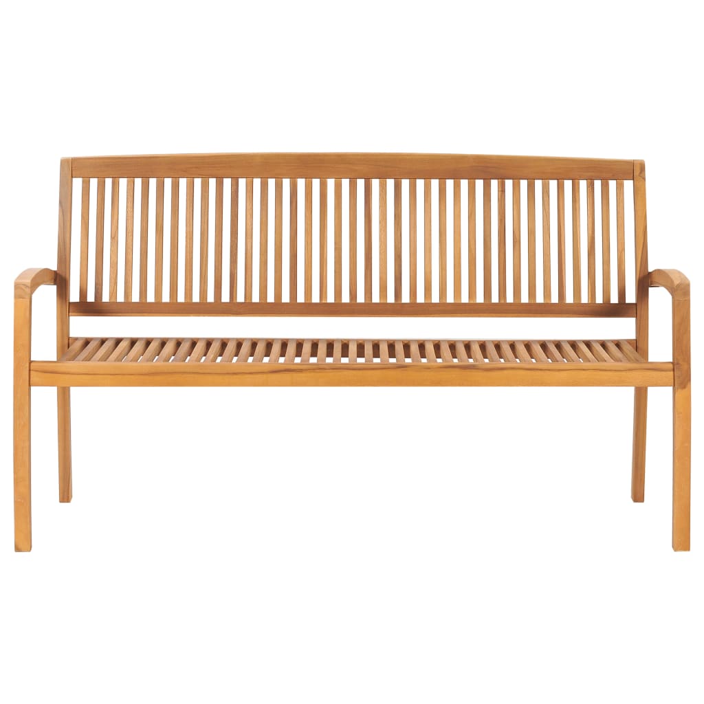 Tuinbank stapelbaar met kussen 159 cm massief teakhout is nu te koop bij PeponiXL, paradijselijk wonen!