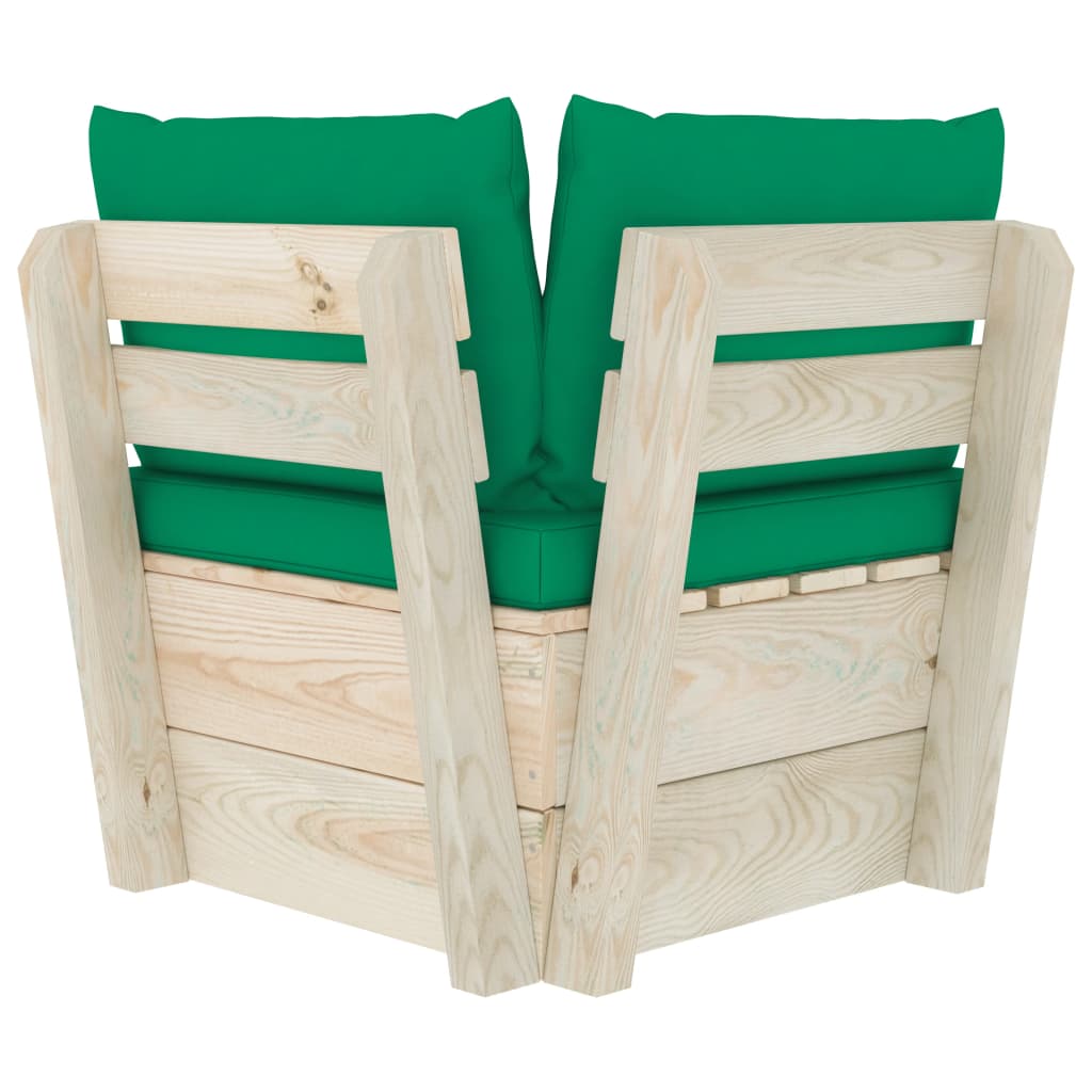 Tuinhoekbank met kussens pallet geïmpregneerd vurenhout is nu te koop bij PeponiXL, paradijselijk wonen!