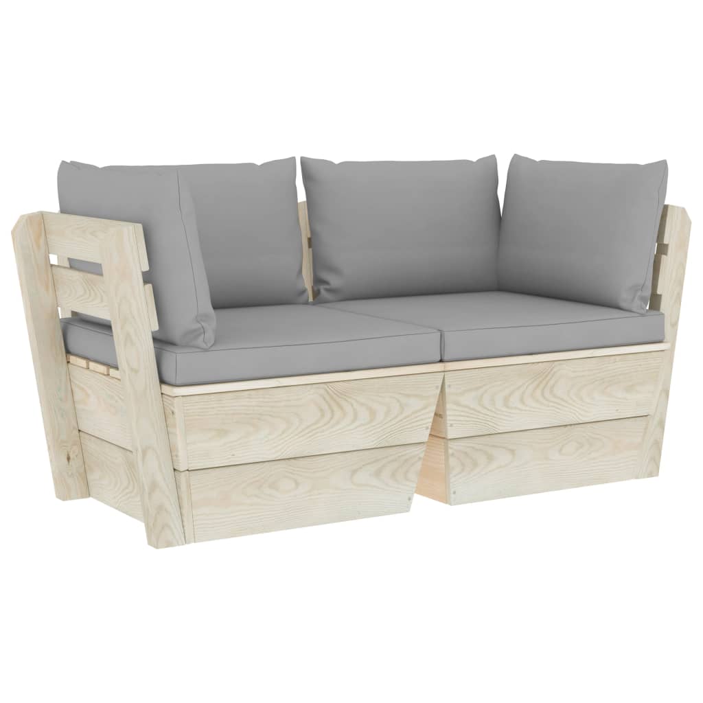 Tuinbank 2-zits met kussens pallet vurenhout is nu te koop bij PeponiXL, paradijselijk wonen!