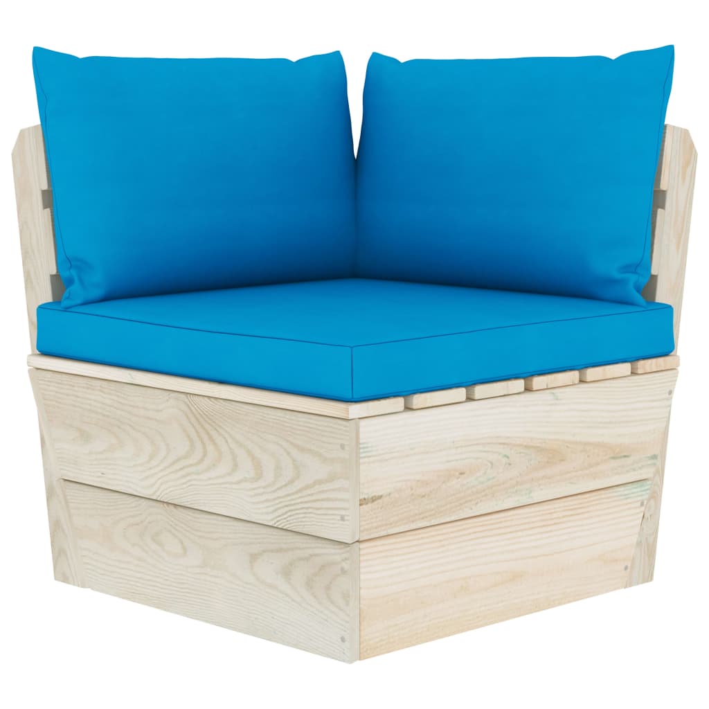 Tuinbank 2-zits met kussens pallet vurenhout