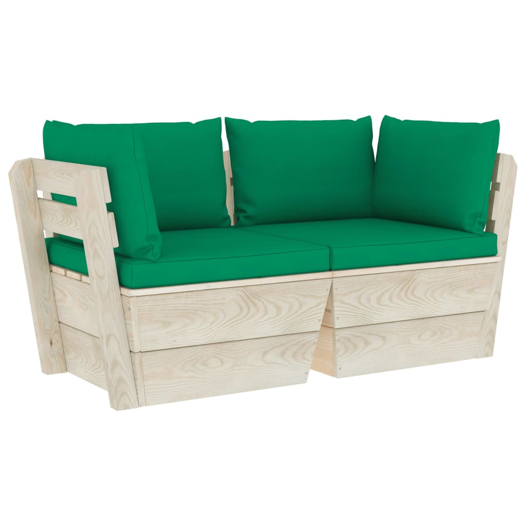 Tuinbank 2-zits met kussens pallet vurenhout is nu te koop bij PeponiXL, paradijselijk wonen!