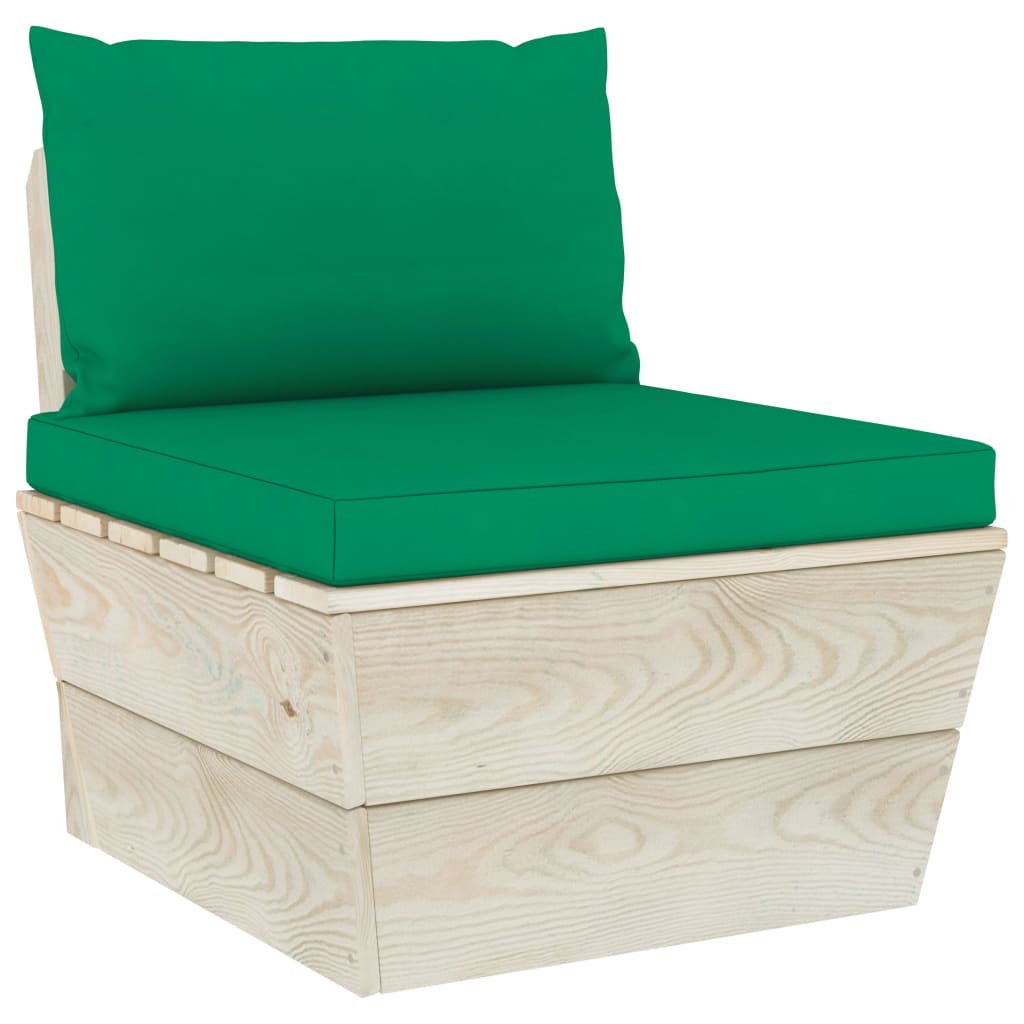 6-delige Loungeset met kussens pallet vurenhout