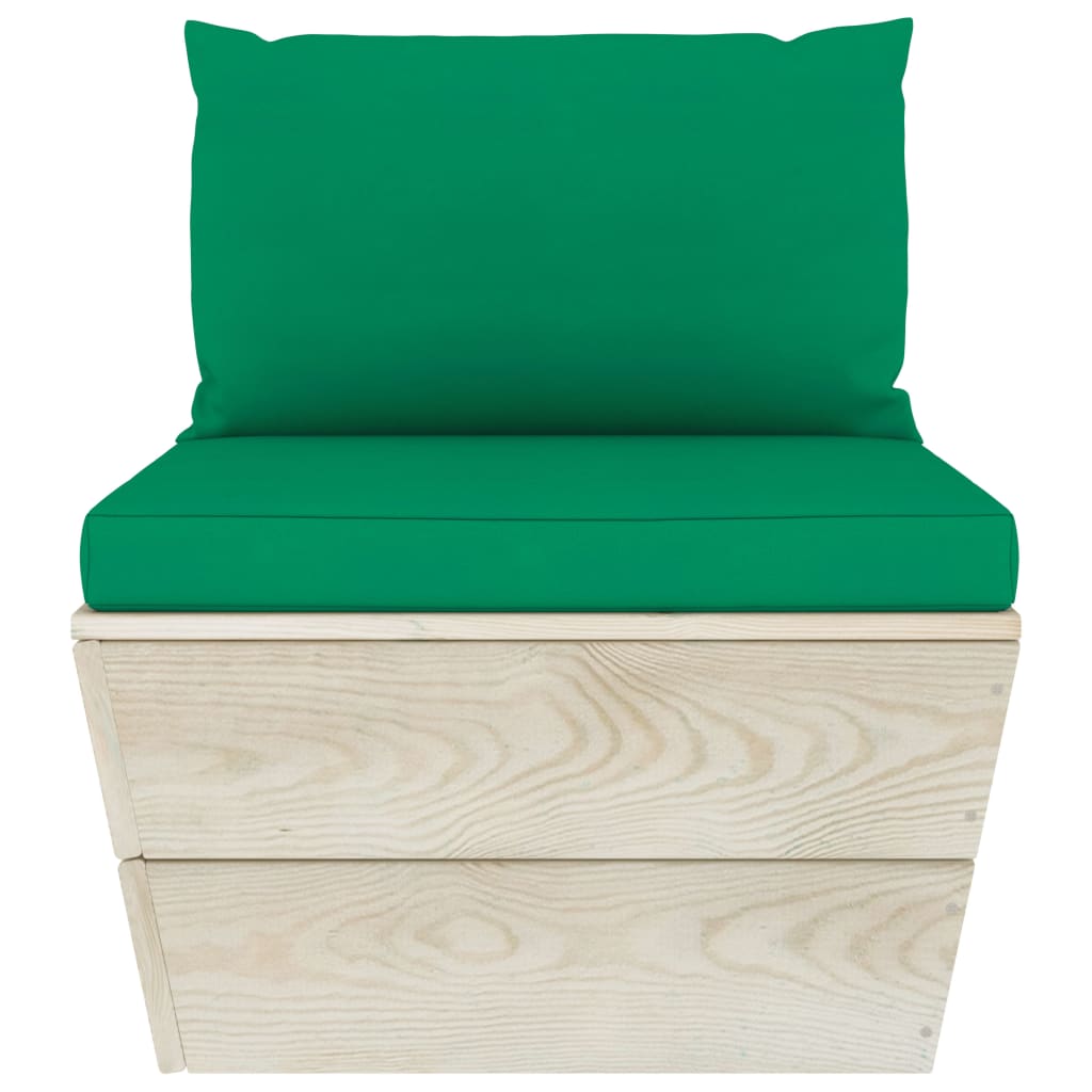 6-delige Loungeset met kussens pallet vurenhout