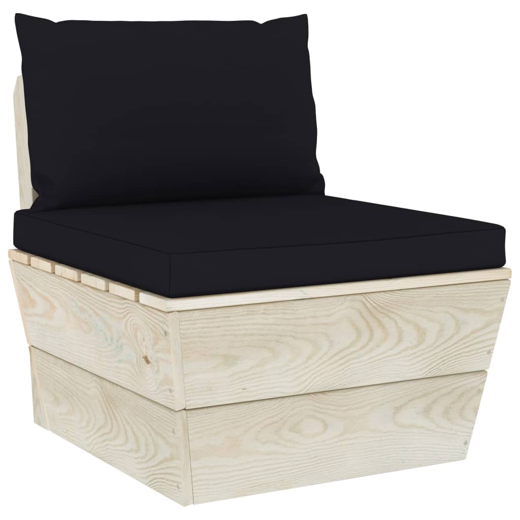 6-delige Loungeset met kussens pallet vurenhout