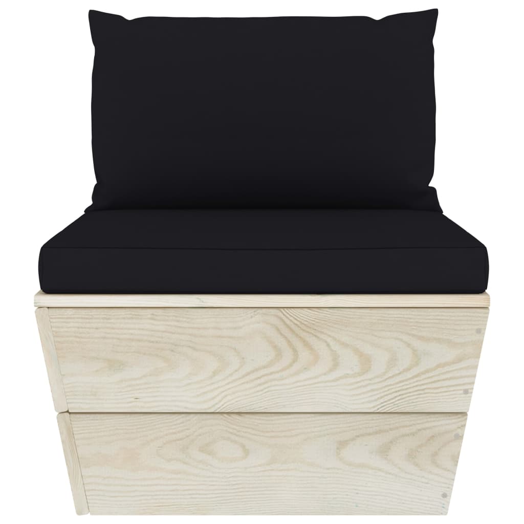 6-delige Loungeset met kussens pallet vurenhout