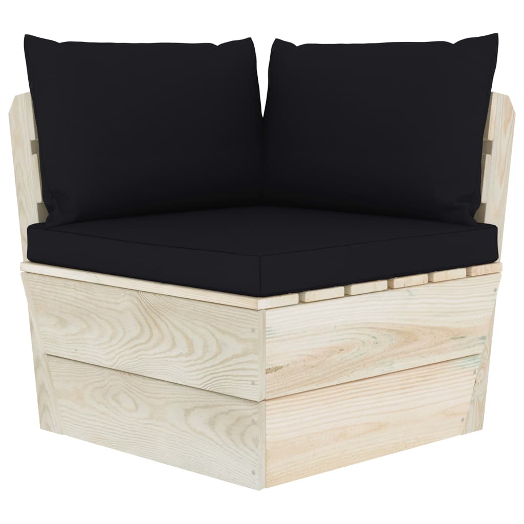 6-delige Loungeset met kussens pallet vurenhout