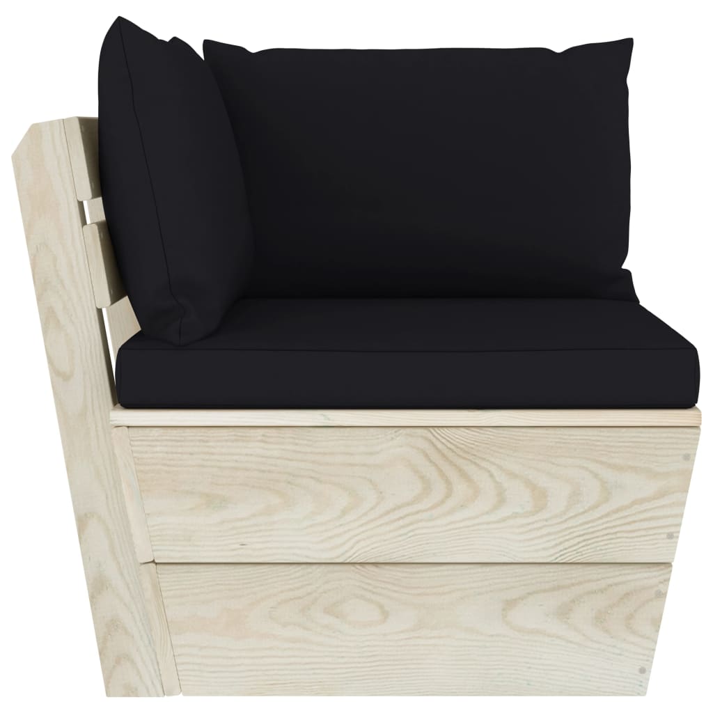6-delige Loungeset met kussens pallet vurenhout