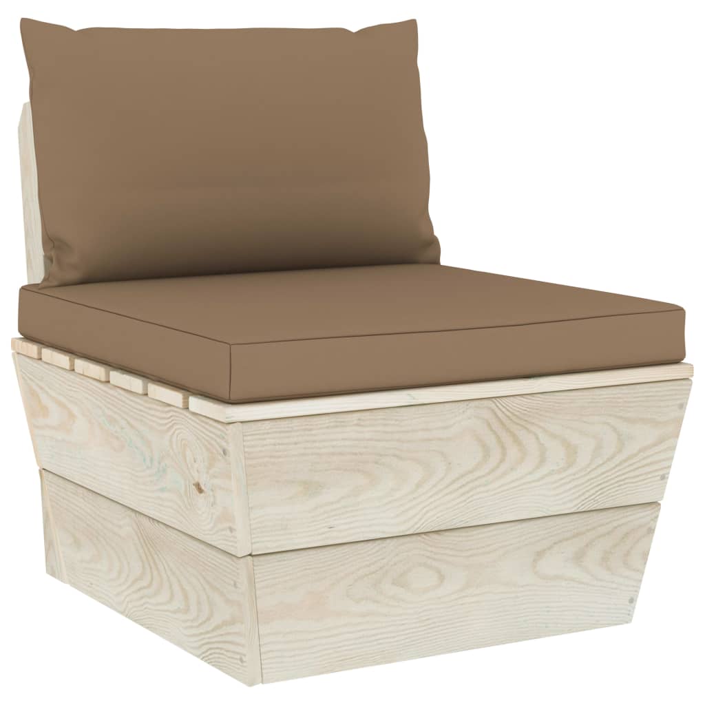 6-delige Loungeset met kussens pallet vurenhout