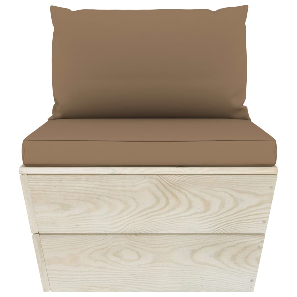 6-delige Loungeset met kussens pallet vurenhout