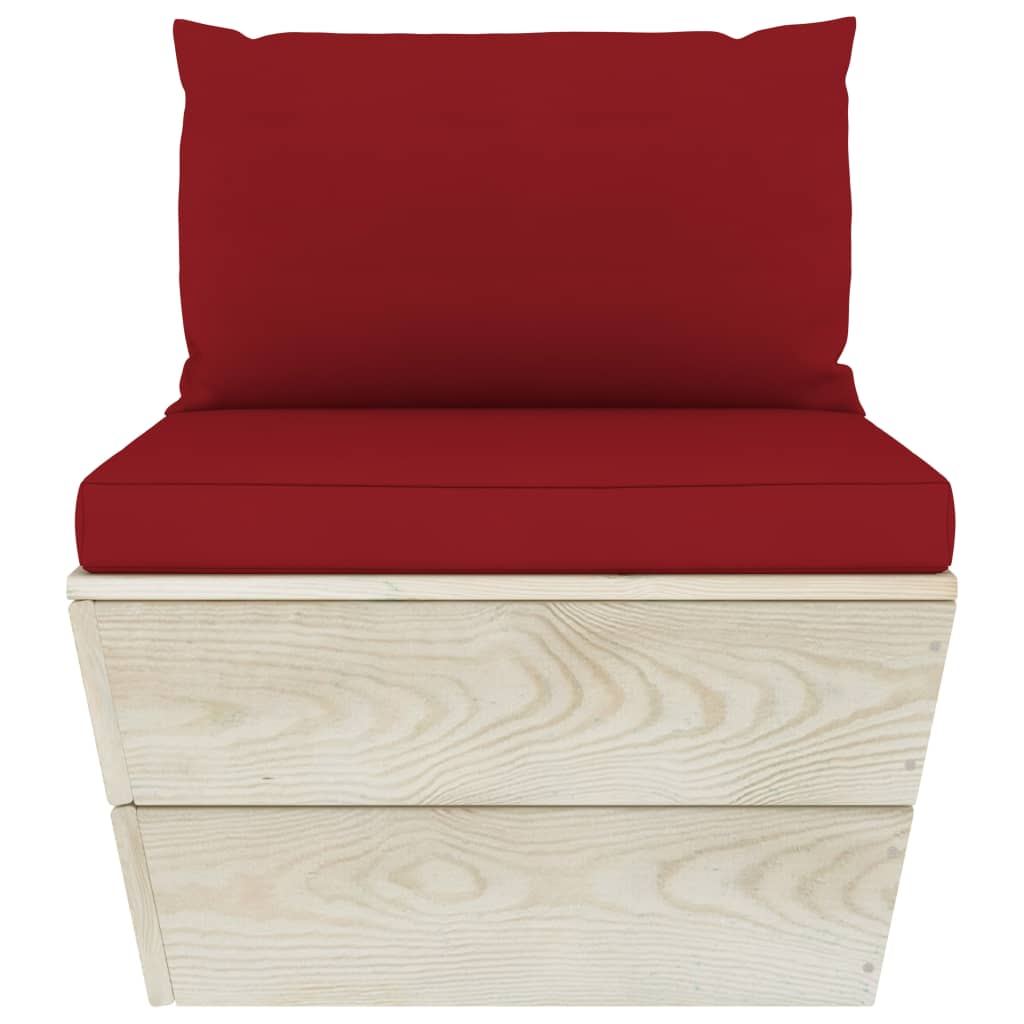6-delige Loungeset met kussens pallet vurenhout