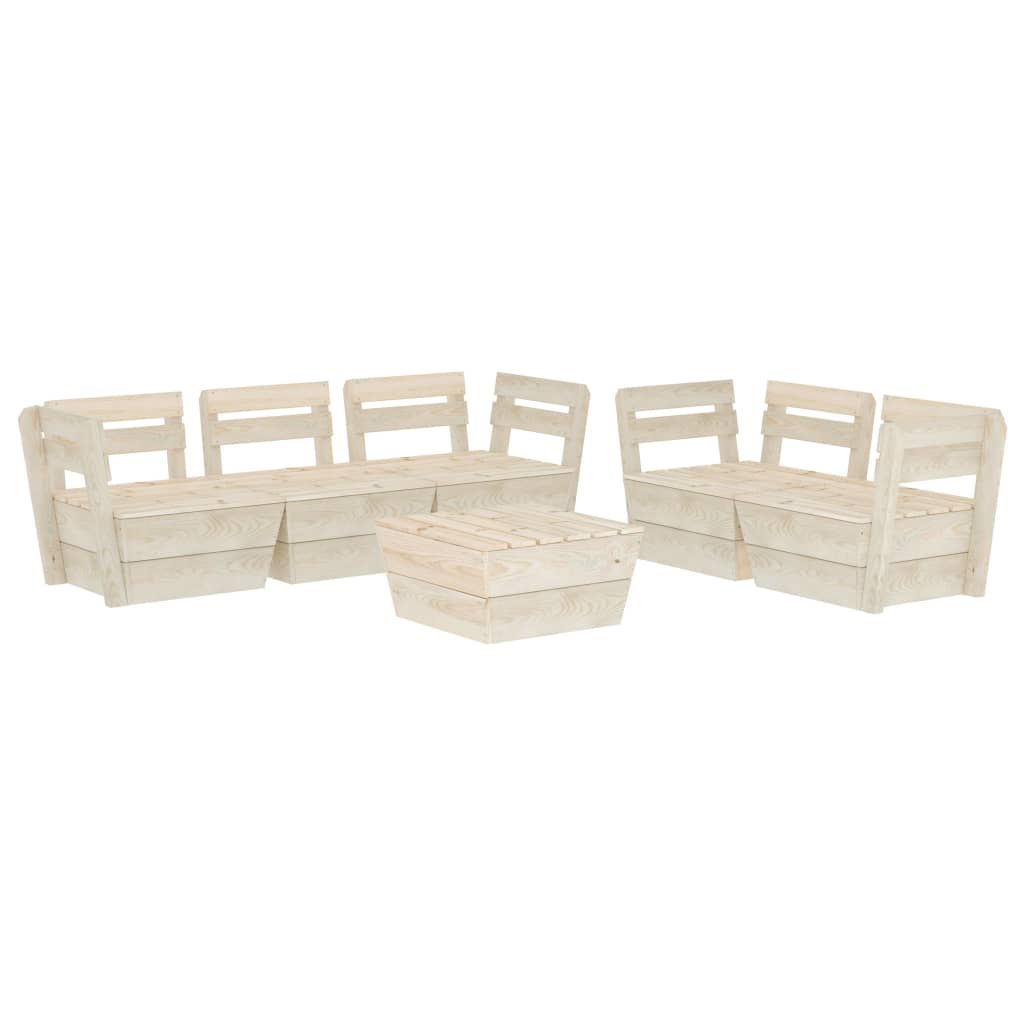 6-delige Loungeset pallet geïmpregneerd vurenhout