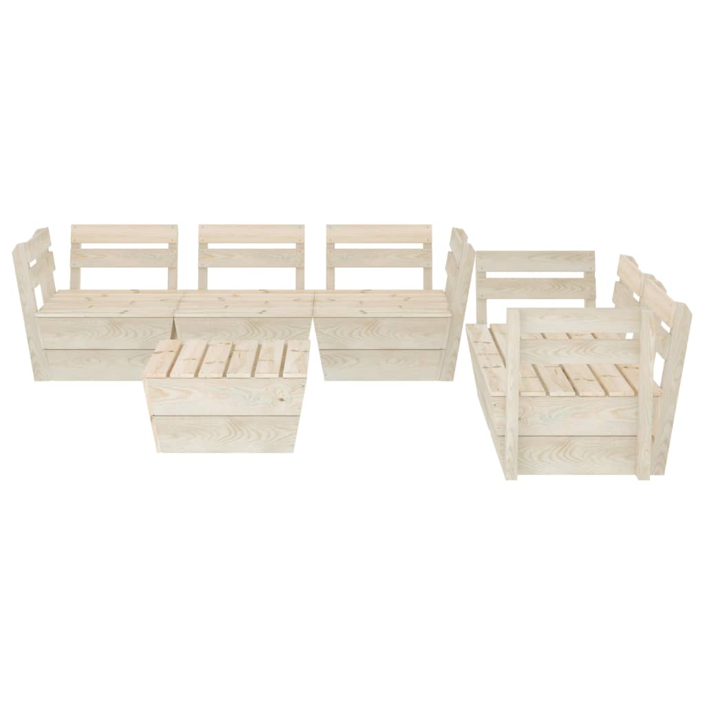 6-delige Loungeset pallet geïmpregneerd vurenhout