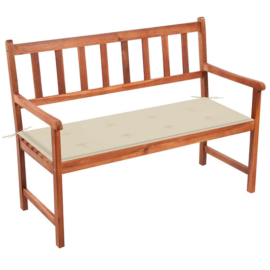 Tuinbank met kussen 120 cm massief acaciahout is nu te koop bij PeponiXL, paradijselijk wonen!
