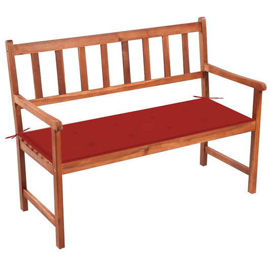 Tuinbank met kussen 120 cm massief acaciahout is nu te koop bij PeponiXL, paradijselijk wonen!