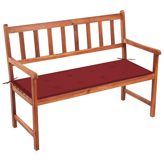 Tuinbank met kussen 120 cm massief acaciahout is nu te koop bij PeponiXL, paradijselijk wonen!