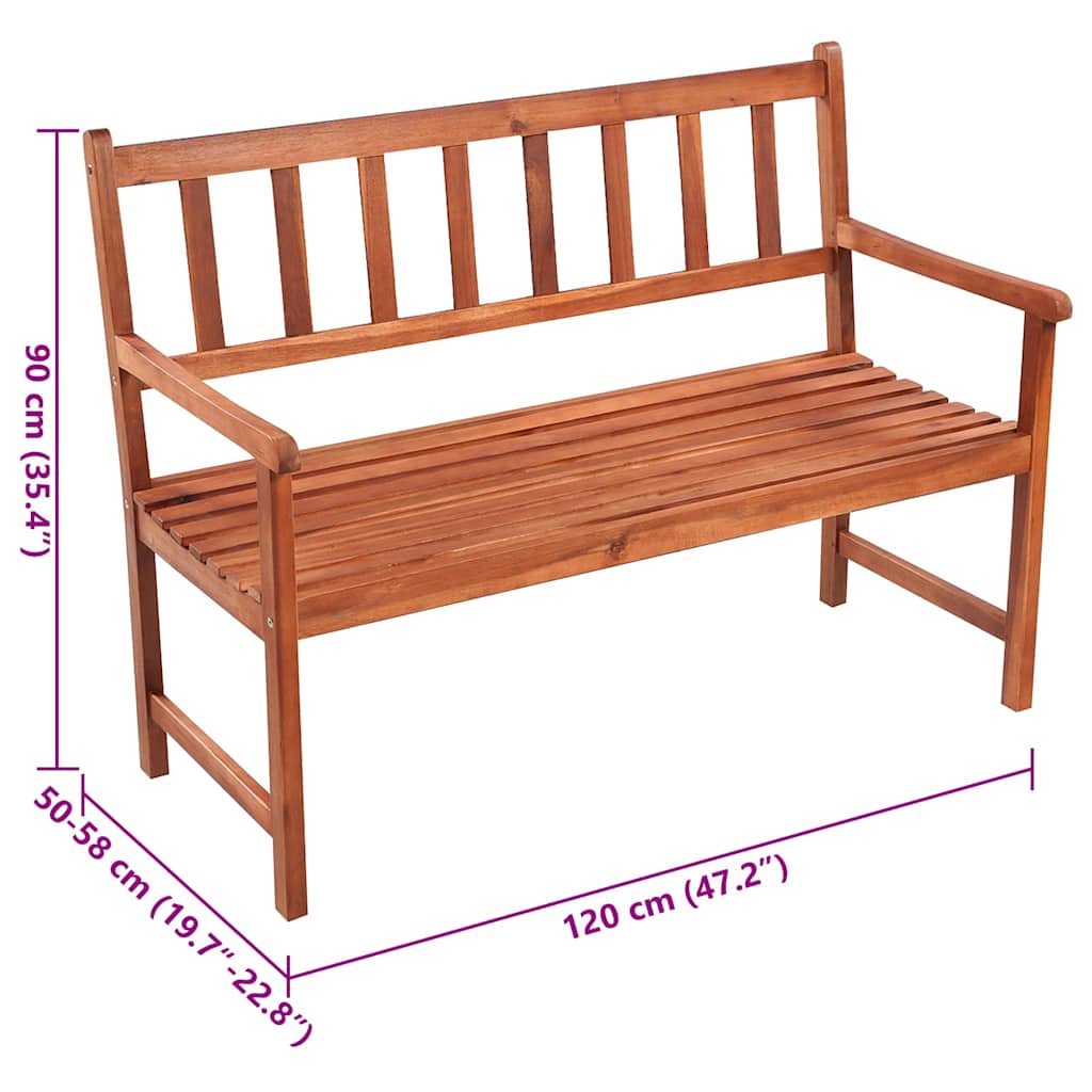 Tuinbank met kussen 120 cm massief acaciahout is nu te koop bij PeponiXL, paradijselijk wonen!