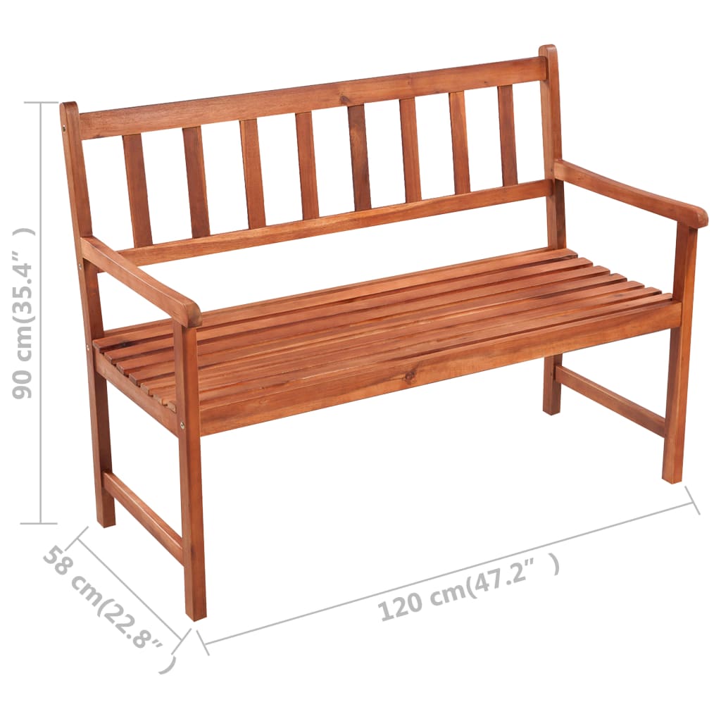 Tuinbank met kussen 120 cm massief acaciahout is nu te koop bij PeponiXL, paradijselijk wonen!