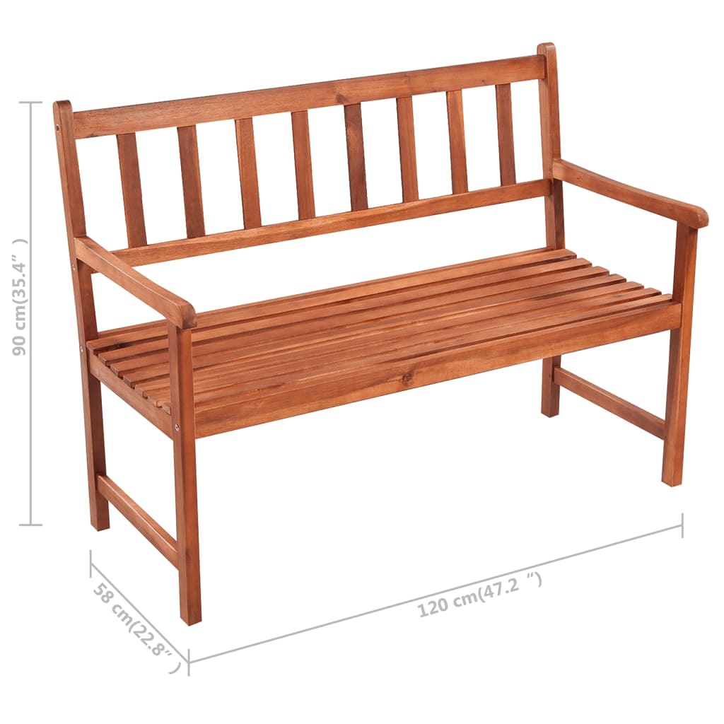 Tuinbank met kussen 120 cm massief acaciahout is nu te koop bij PeponiXL, paradijselijk wonen!