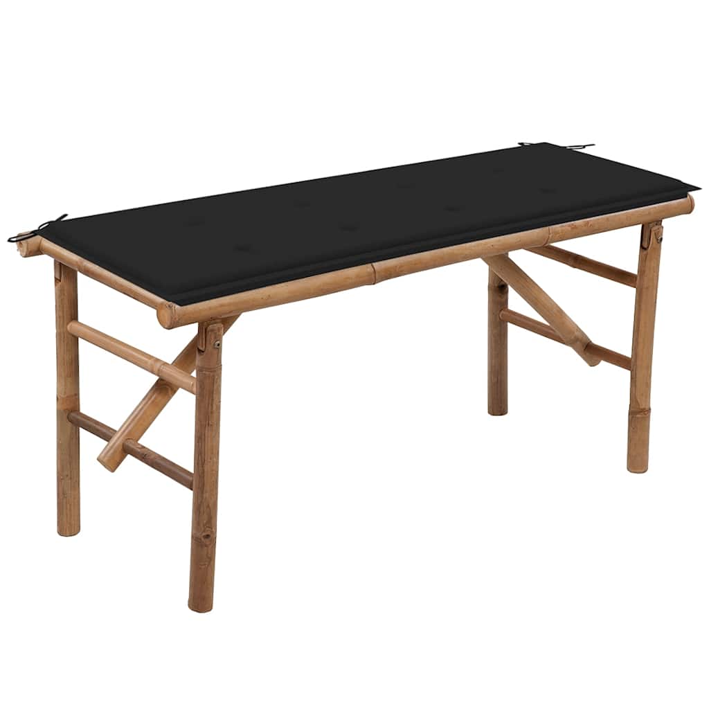 Tuinbank inklapbaar met kussen 118 cm bamboe is nu te koop bij PeponiXL, paradijselijk wonen!