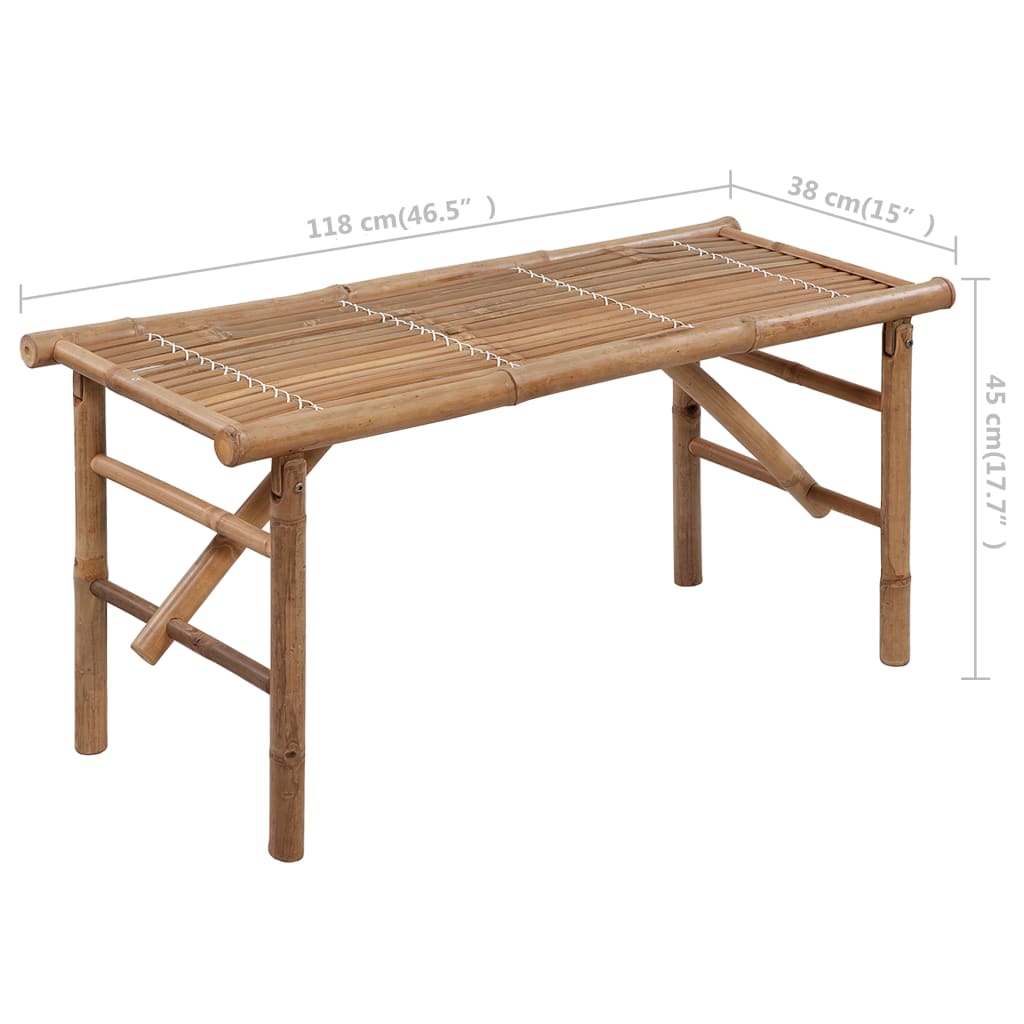 Tuinbank inklapbaar met kussen 118 cm bamboe is nu te koop bij PeponiXL, paradijselijk wonen!