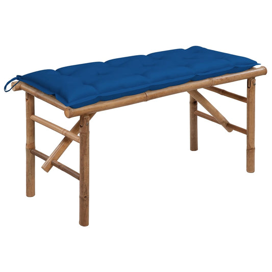 Tuinbank inklapbaar met kussen 118 cm bamboe is nu te koop bij PeponiXL, paradijselijk wonen!