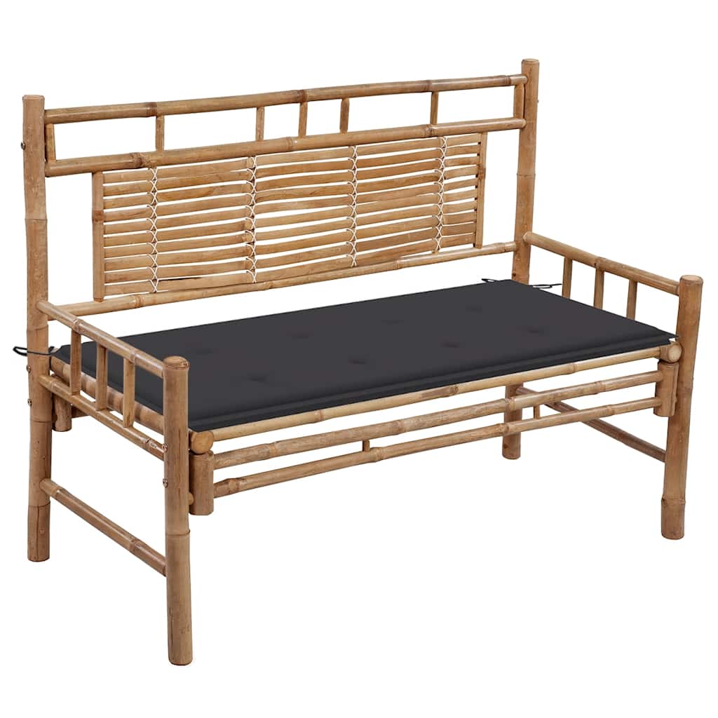 Tuinbank met kussen 120 cm bamboe is nu te koop bij PeponiXL, paradijselijk wonen!