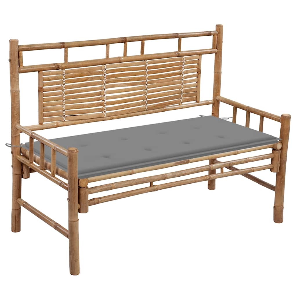 Tuinbank met kussen 120 cm bamboe is nu te koop bij PeponiXL, paradijselijk wonen!