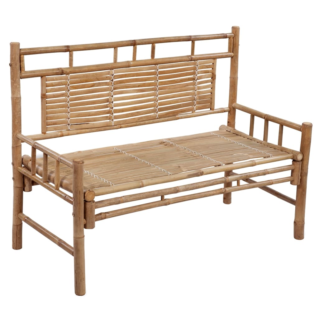 Tuinbank met kussen 120 cm bamboe is nu te koop bij PeponiXL, paradijselijk wonen!