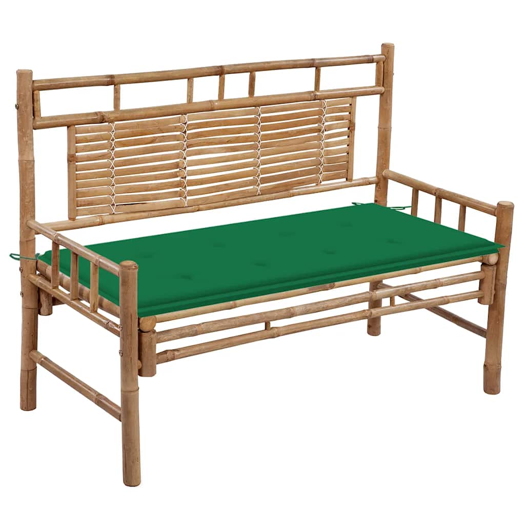 Tuinbank met kussen 120 cm bamboe is nu te koop bij PeponiXL, paradijselijk wonen!