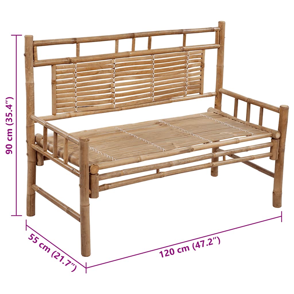 Tuinbank met kussen 120 cm bamboe is nu te koop bij PeponiXL, paradijselijk wonen!