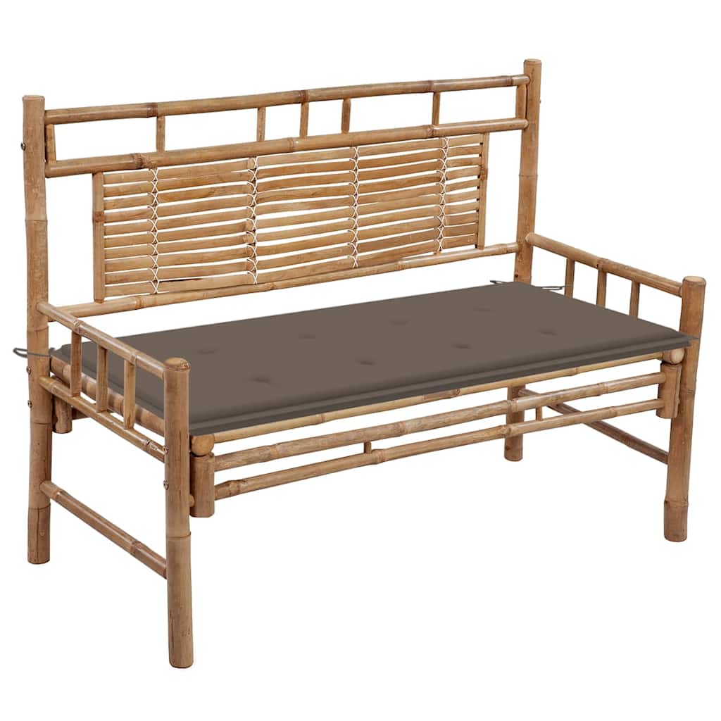 Tuinbank met kussen 120 cm bamboe is nu te koop bij PeponiXL, paradijselijk wonen!