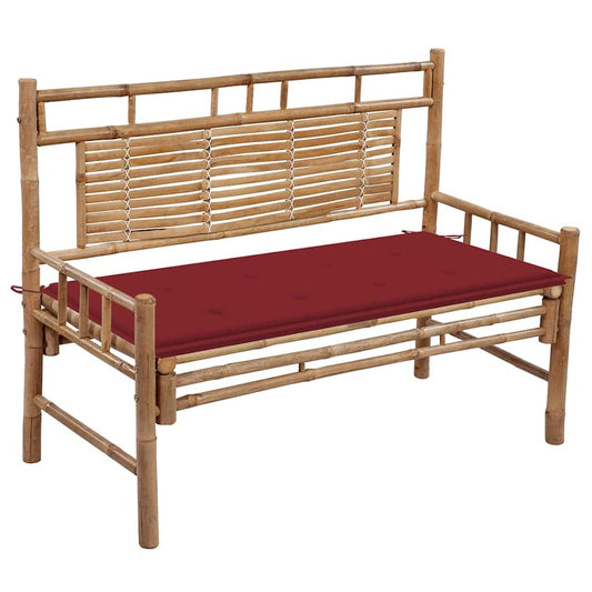 Tuinbank met kussen 120 cm bamboe is nu te koop bij PeponiXL, paradijselijk wonen!
