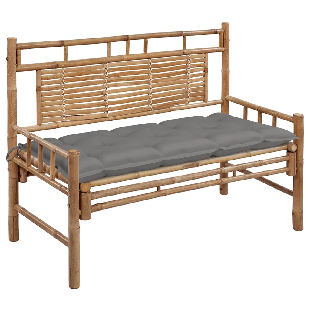 Tuinbank met kussen 120 cm bamboe is nu te koop bij PeponiXL, paradijselijk wonen!