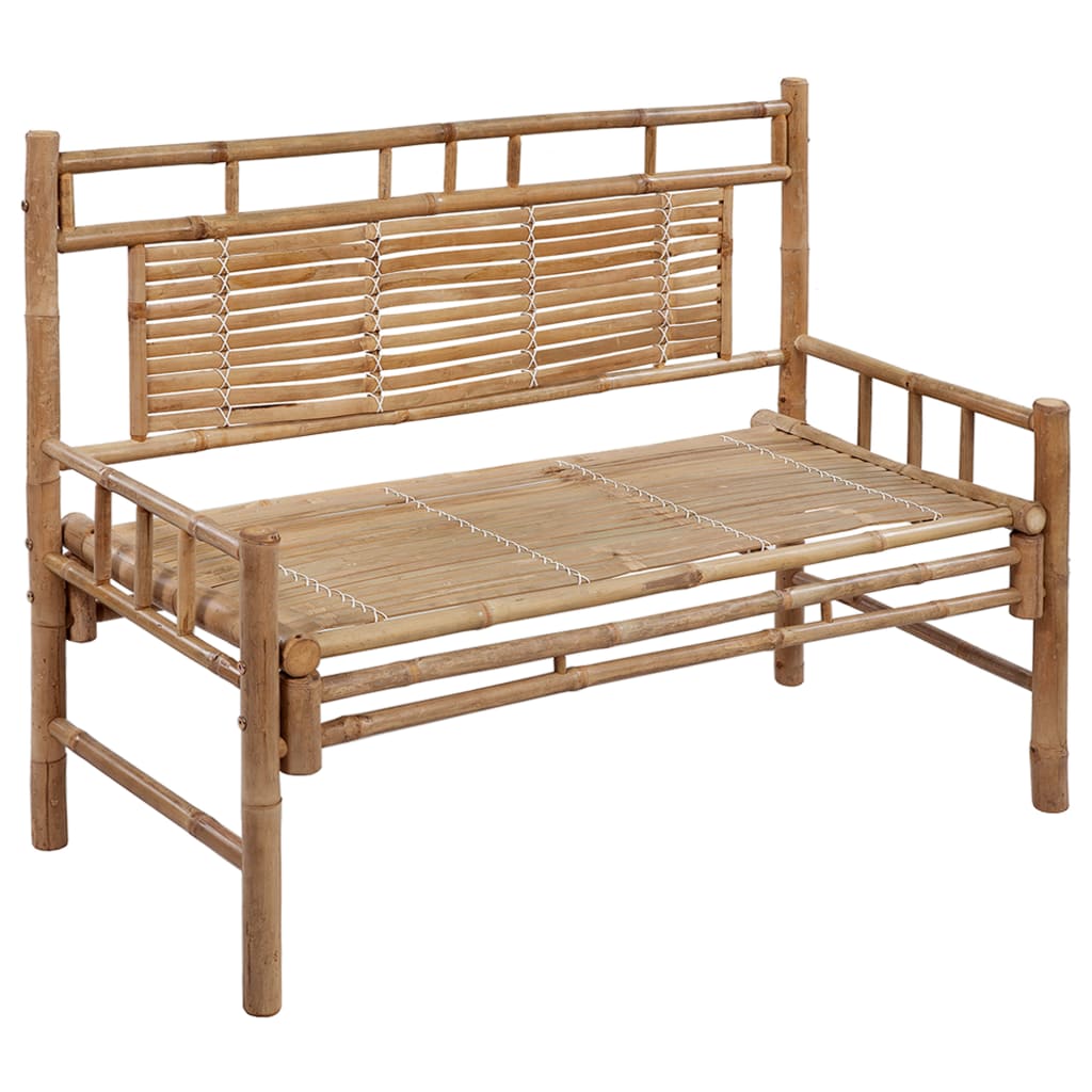 Tuinbank met kussen 120 cm bamboe is nu te koop bij PeponiXL, paradijselijk wonen!