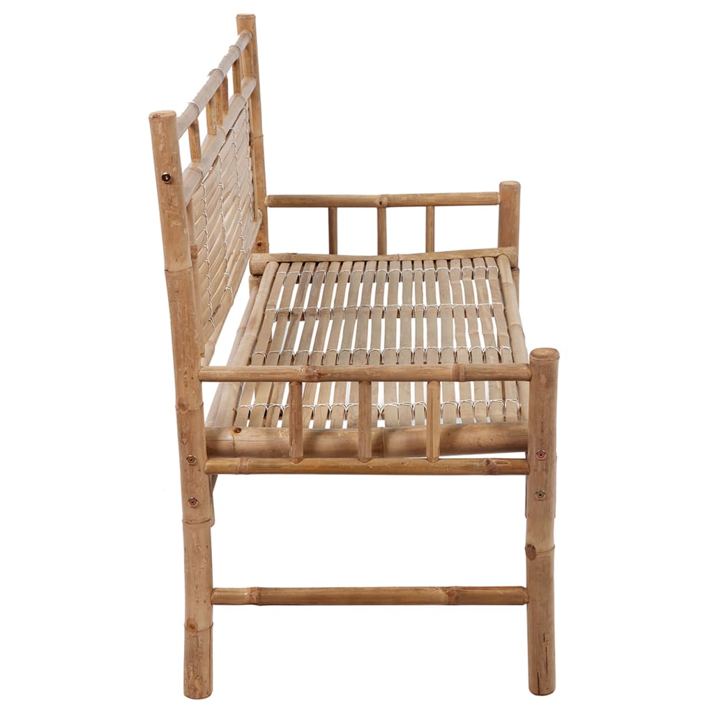 Tuinbank met kussen 120 cm bamboe is nu te koop bij PeponiXL, paradijselijk wonen!