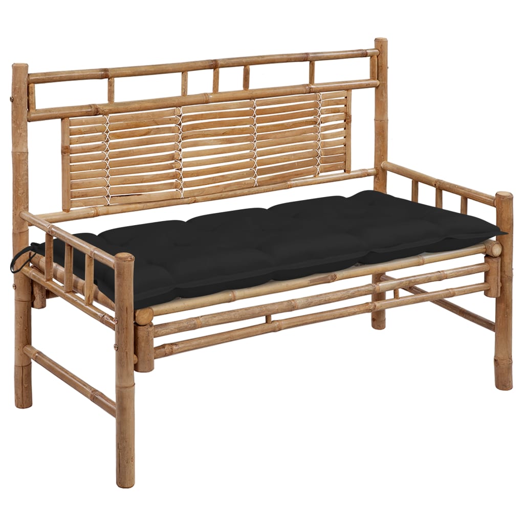 Tuinbank met kussen 120 cm bamboe is nu te koop bij PeponiXL, paradijselijk wonen!