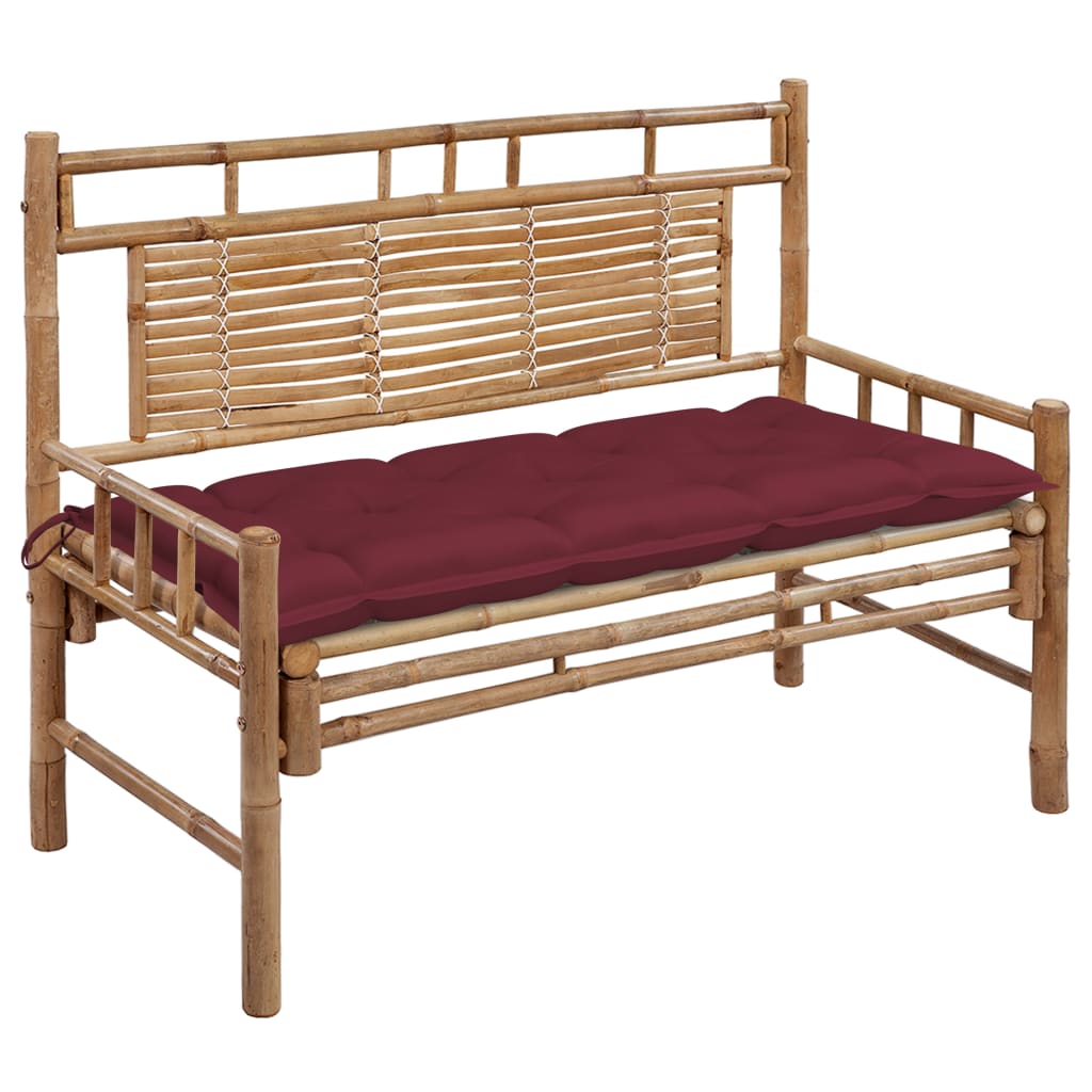 Tuinbank met kussen 120 cm bamboe is nu te koop bij PeponiXL, paradijselijk wonen!