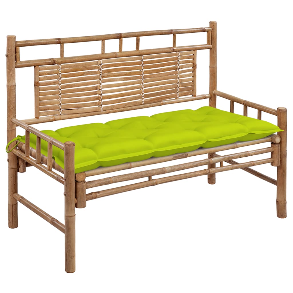 Tuinbank met kussen 120 cm bamboe is nu te koop bij PeponiXL, paradijselijk wonen!