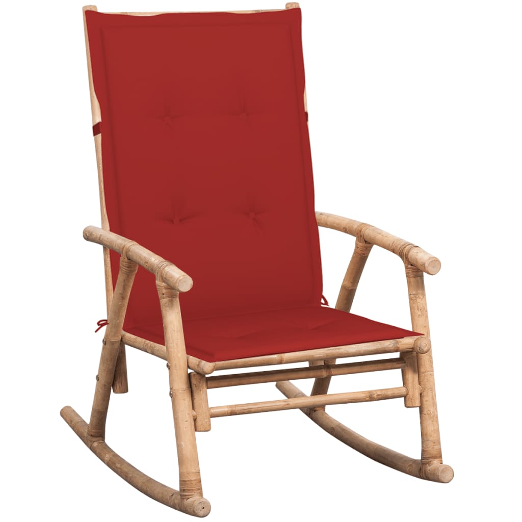 Schommelstoel met kussen bamboe is nu te koop bij PeponiXL, paradijselijk wonen!