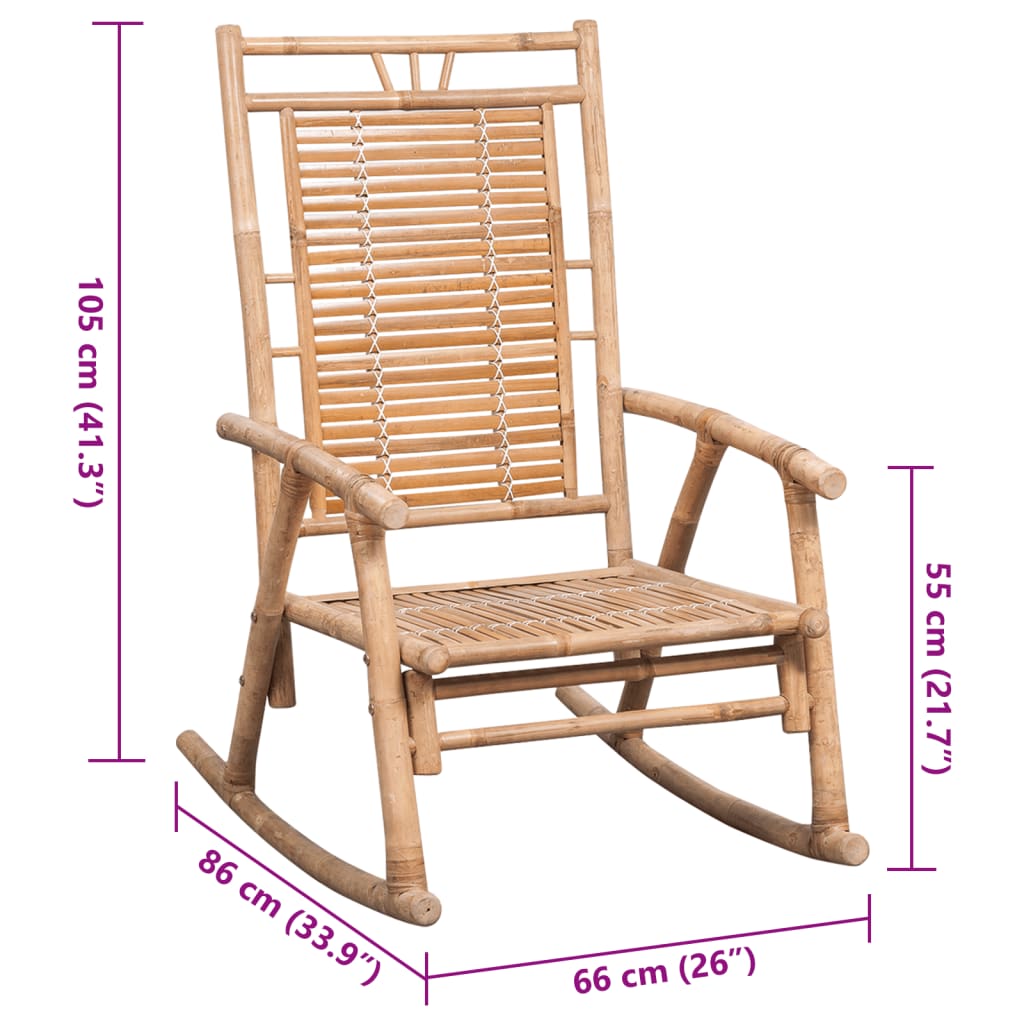 Schommelstoel met kussen bamboe is nu te koop bij PeponiXL, paradijselijk wonen!