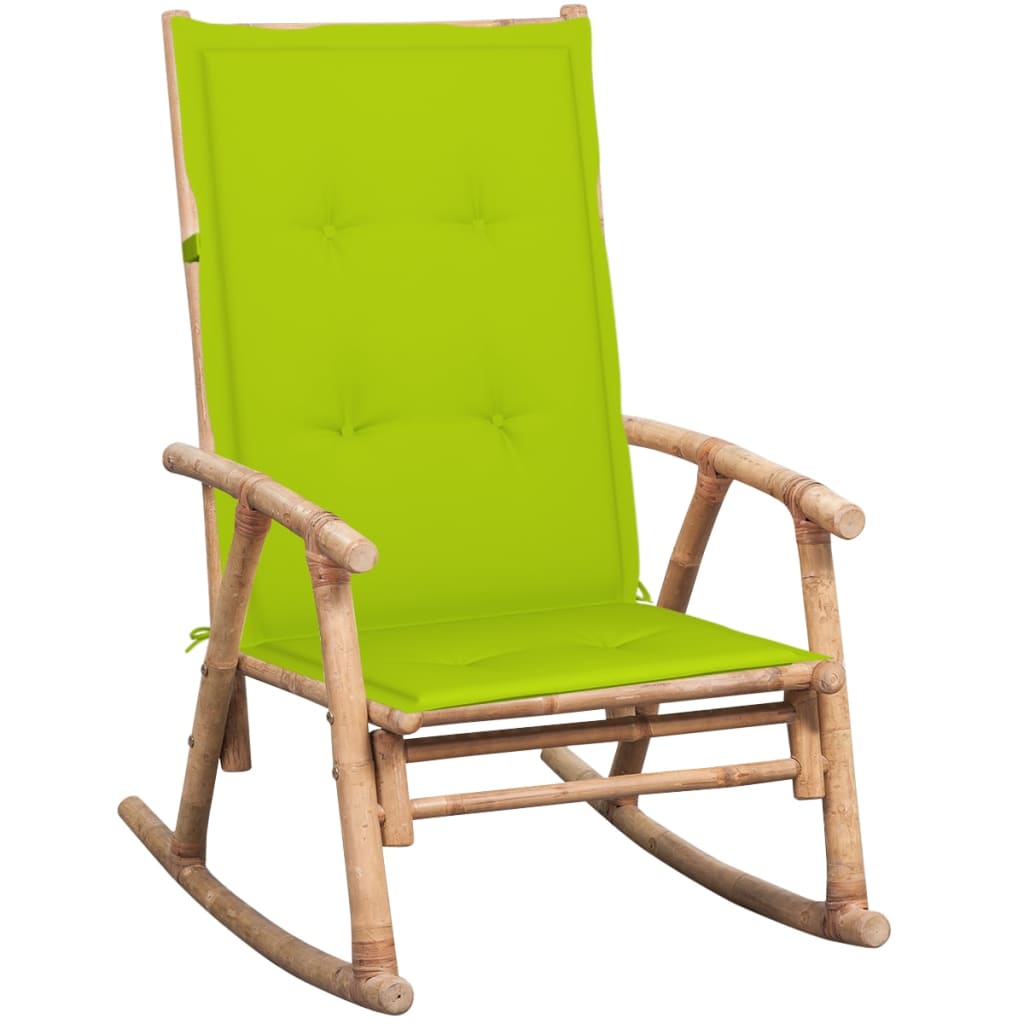 Schommelstoel met kussen bamboe is nu te koop bij PeponiXL, paradijselijk wonen!