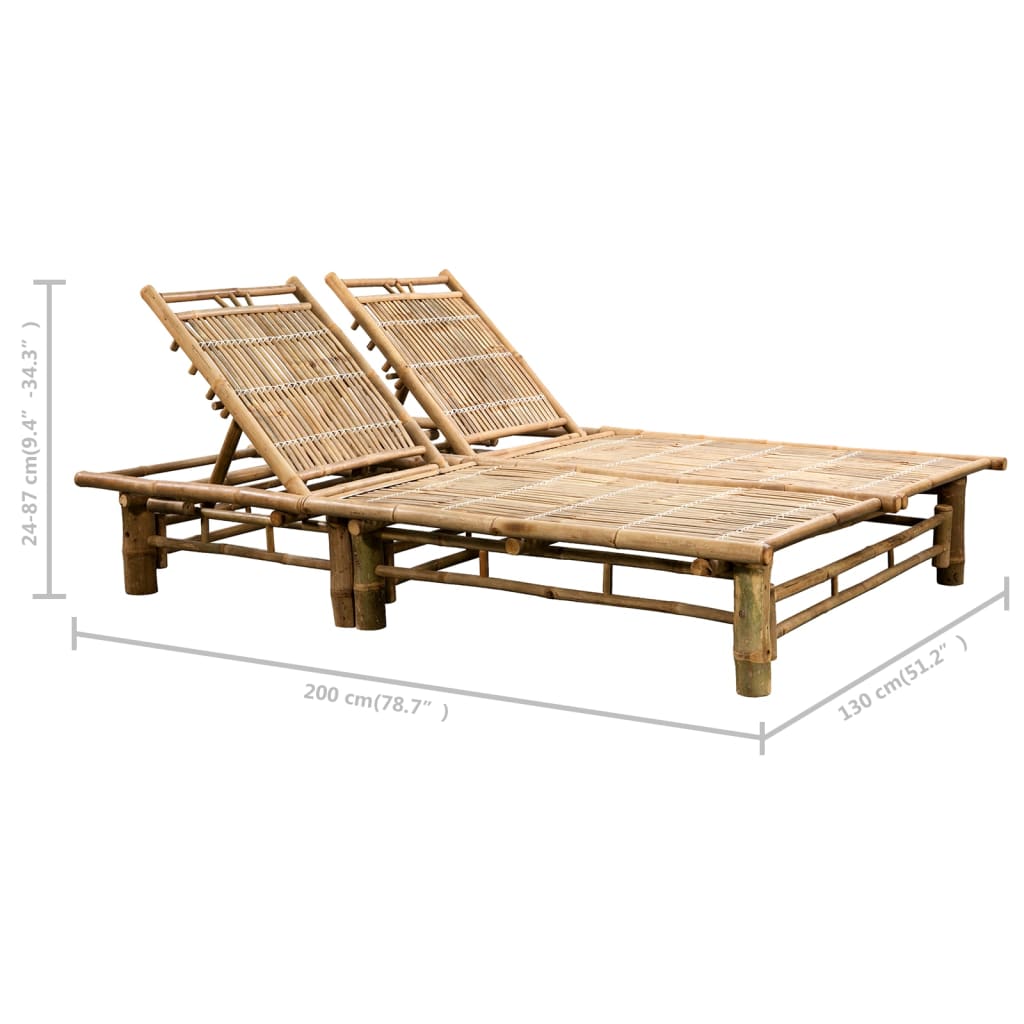 Ligbed 2-persoons met kussens bamboe is nu te koop bij PeponiXL, paradijselijk wonen!