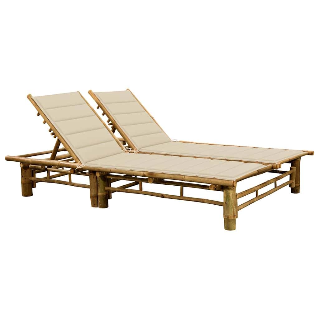 Ligbed 2-persoons met kussens bamboe is nu te koop bij PeponiXL, paradijselijk wonen!