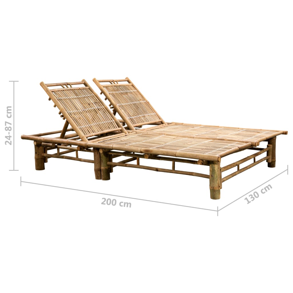 Ligbed 2-persoons met kussens bamboe is nu te koop bij PeponiXL, paradijselijk wonen!