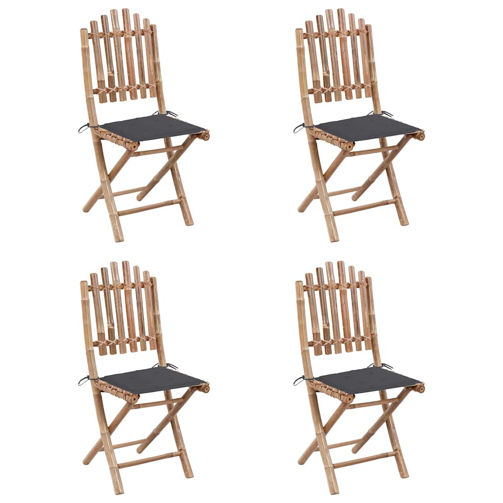 5-delige Tuinset inklapbaar met kussens bamboe is nu te koop bij PeponiXL, paradijselijk wonen!