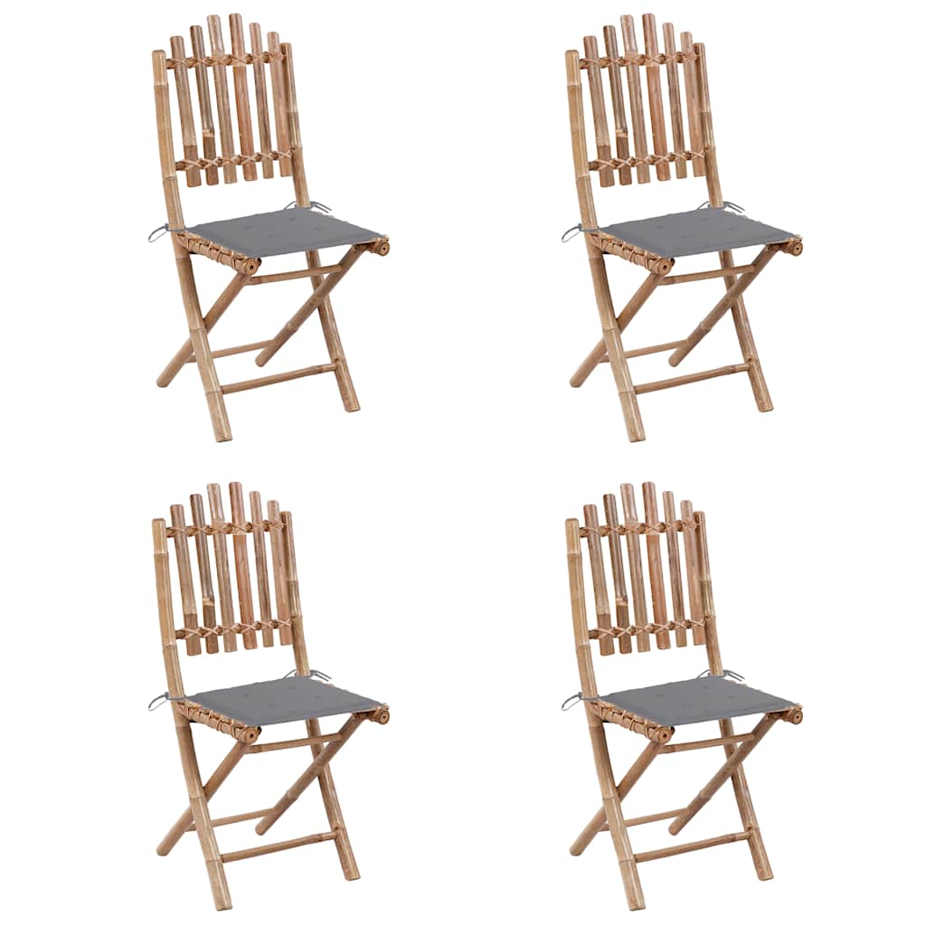 5-delige Tuinset inklapbaar met kussens bamboe is nu te koop bij PeponiXL, paradijselijk wonen!