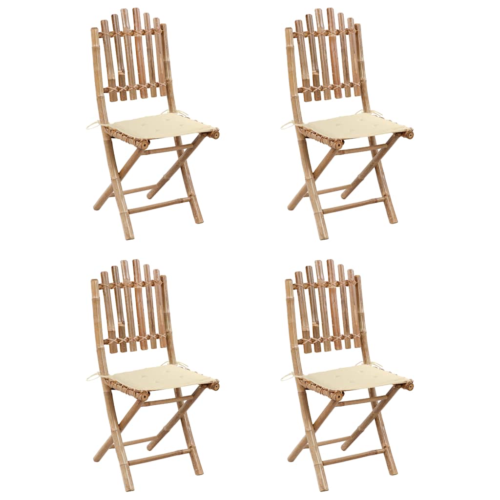 5-delige Tuinset inklapbaar met kussens bamboe is nu te koop bij PeponiXL, paradijselijk wonen!