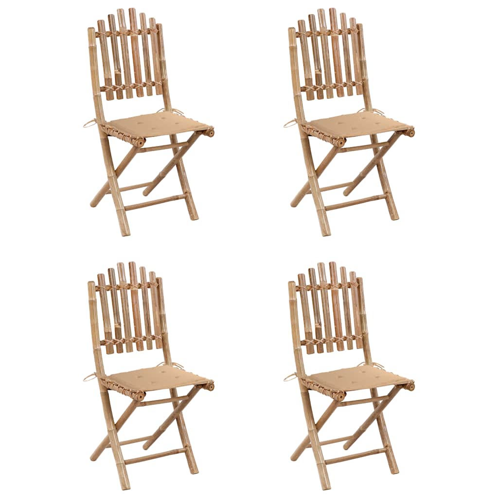 5-delige Tuinset inklapbaar met kussens bamboe is nu te koop bij PeponiXL, paradijselijk wonen!
